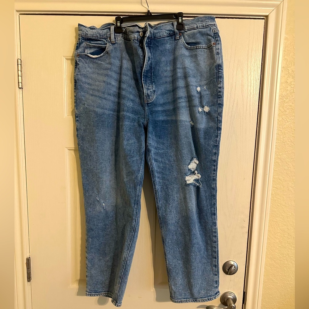 Old Navy HighRise Sky Hi straight distressed jeans
